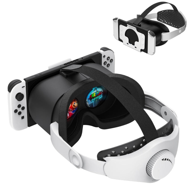 DEVASO Compatible With Switch / Switch OLED Display Game Console HD 3D VR Glasses Headband Adjustment Accessories(Black White) - VR Headset by PMC Jewellery | Online Shopping South Africa | PMC Jewellery | Buy Now Pay Later Mobicred