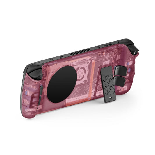 For Steam Deck DEVASO Transparent Thermal Back Case With Bracket Gaming Console Protective Case(Pink) - Cover Case by DEVASO | Online Shopping South Africa | PMC Jewellery | Buy Now Pay Later Mobicred