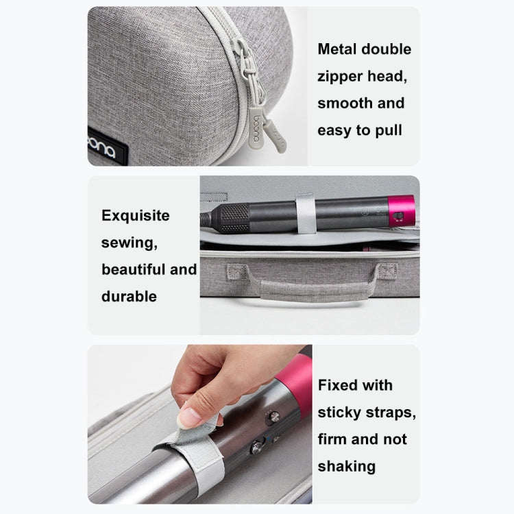 Baona BN-F037 For Dyson HS05 HS01 Large-capacity Handheld Curling Iron Storage Bag(Gray) - For Dyson Accessories by Baona | Online Shopping South Africa | PMC Jewellery | Buy Now Pay Later Mobicred