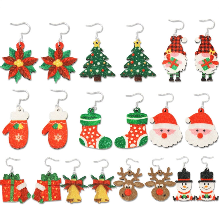 Christmas Element Cartoon Decoration Earrings Shiny Earrings, Spec: Flower - free shipping - PMc TechLife - Order now!