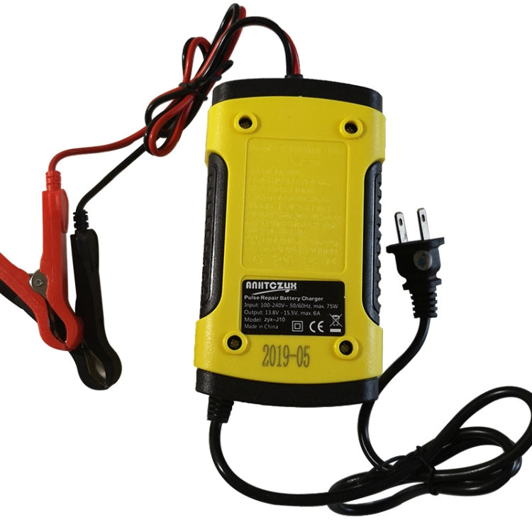 Anhtczyx 12V 6A  4Ah-100Ah Motorcycle Car Pulse Repair Charger With LCD Display(EU Plug) - Battery Charger by Anhtczyx | Online Shopping South Africa | PMC Jewellery | Buy Now Pay Later Mobicred