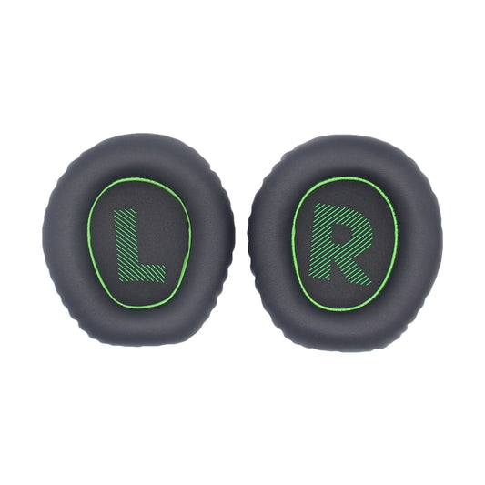 1pair For JBL Quantum Q100 Headphone Leather Sponge Cover Gaming Headset Earmuffs(Black Green) - Earmuff & Pad by PMC Jewellery | Online Shopping South Africa | PMC Jewellery | Buy Now Pay Later Mobicred