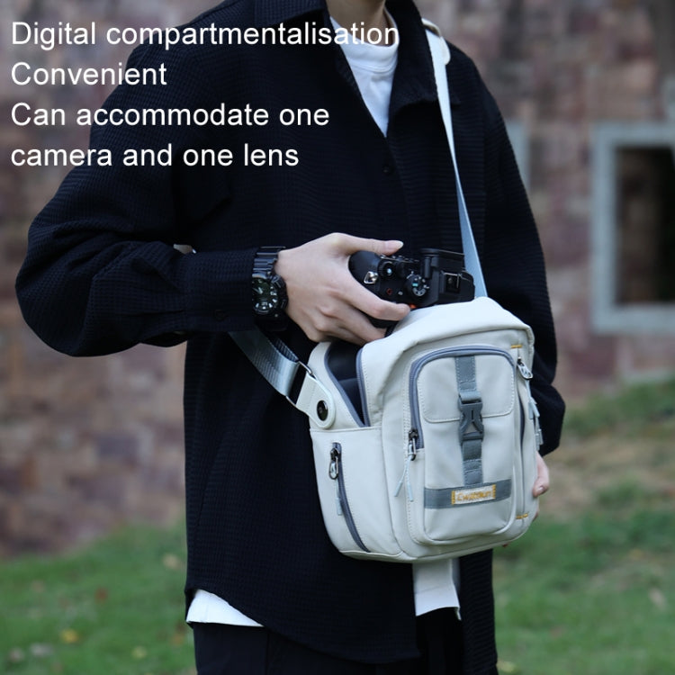 Cwatcun D155 Shoulder Casual Microslr Camera Storage Bag Lightweight Digital Photography Bag(Beige) - free shipping - PMC TechLife - Order now!