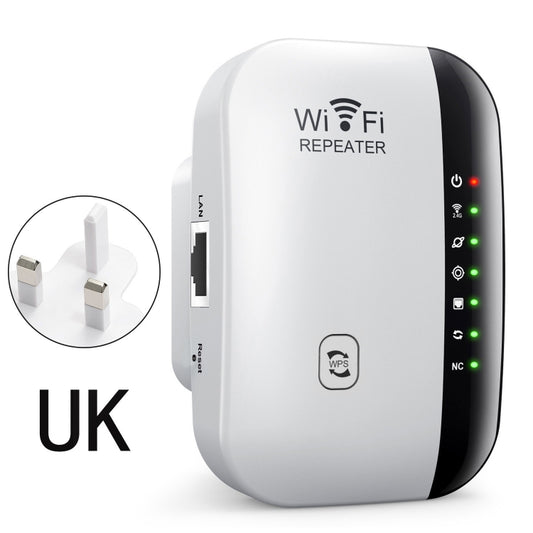 300Mbps Wireless WIFI Repeater 2.4G Route Signal Amplifier 7 Lights Version, Spec: UK Plug - Broadband Amplifiers by PMC Jewellery | Online Shopping South Africa | PMC Jewellery | Buy Now Pay Later Mobicred