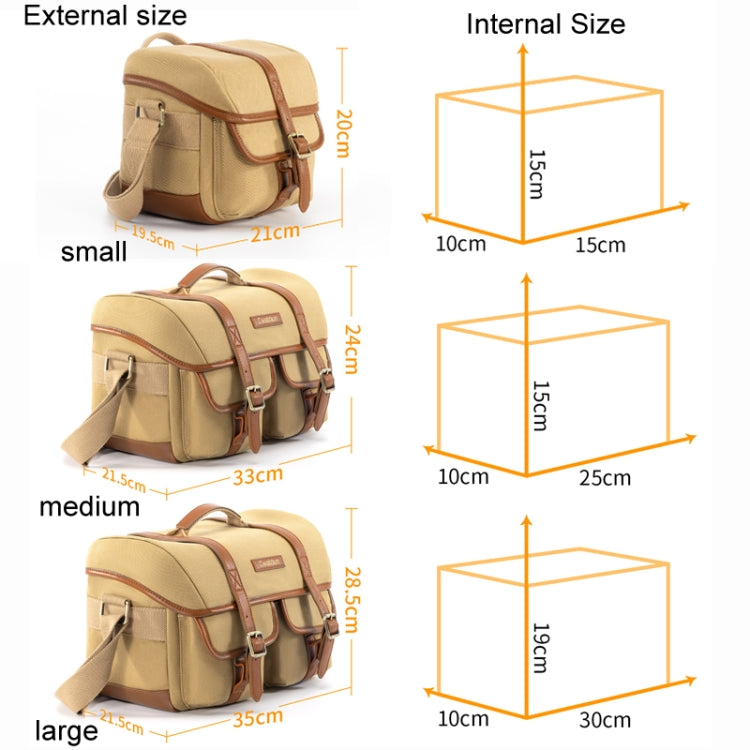 Cwatcun D146 Medium Vintage Camera Bag Crossbody Canvas Digital Bag - free shipping - PMC TechLife - Order now!