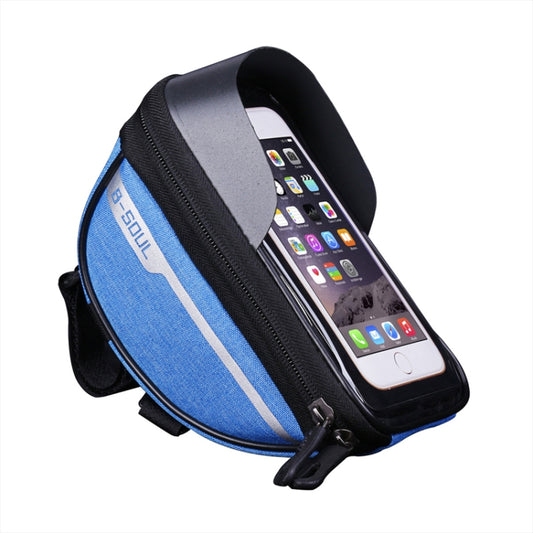 B-SOUL Bicycle Handlebar Bag Mountain Bike Riding Touch Screen Cell Phone Bag(Blue) - Bicycle Bags by B-SOUL | Online Shopping South Africa | PMC Jewellery | Buy Now Pay Later Mobicred