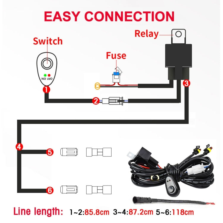 14W 9-30V 6 Inch Long Waterproof Car Work Headlight With Wire Set(X1) - Work Lights by PMC Jewellery | Online Shopping South Africa | PMC Jewellery | Buy Now Pay Later Mobicred