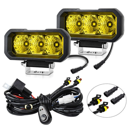 E23 40W 9V-30V 5 Inch Waterproof 3-Eye Headlight(Spotlight Yellow Light) - Work Lights by PMC Jewellery | Online Shopping South Africa | PMC Jewellery | Buy Now Pay Later Mobicred