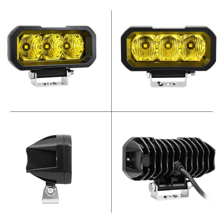 E23 40W 9V-30V 5 Inch Waterproof 3-Eye Headlight(Spotlight Yellow Light) - free shipping - PMC Jewellery - Order now!