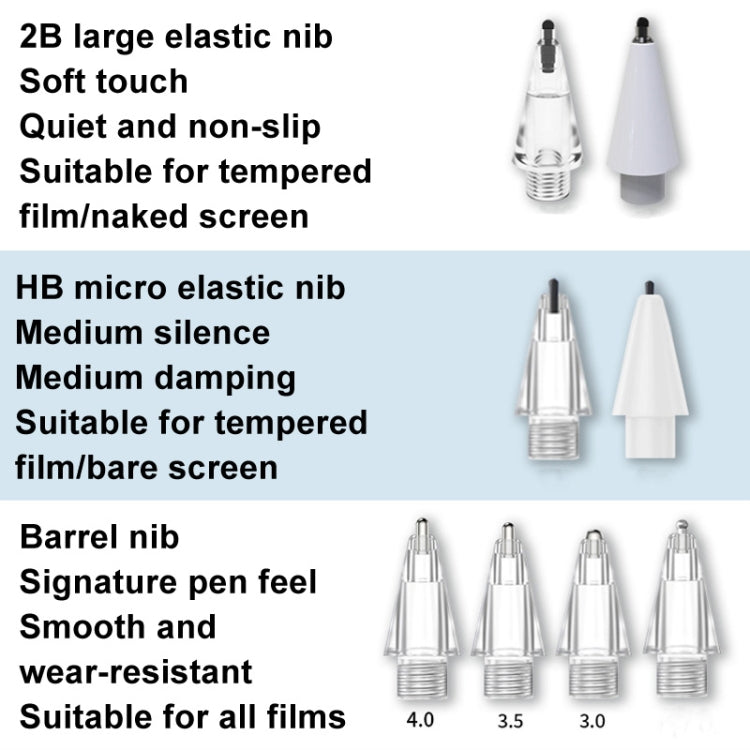 For Huawei M-Pencil 2 / 3 Mute Damping Anti-slip Replacement Nibs, Style: 2B Gray - Pencil Accessories by PMc TechLife | Online Shopping South Africa | PMc TechLife | Buy Now Pay Later Mobicred