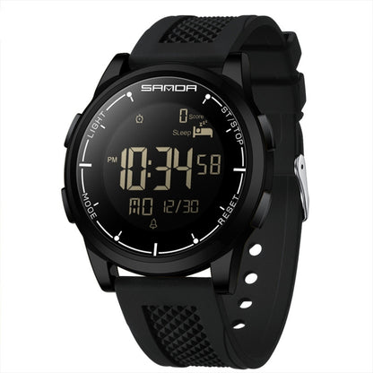 SANDA Student Sports Watch Calorie Counting Electronic Watch Sleep Monitoring Smart Watch(Black) - Silicone Strap Watches by SANDA | Online Shopping South Africa | PMC Jewellery | Buy Now Pay Later Mobicred