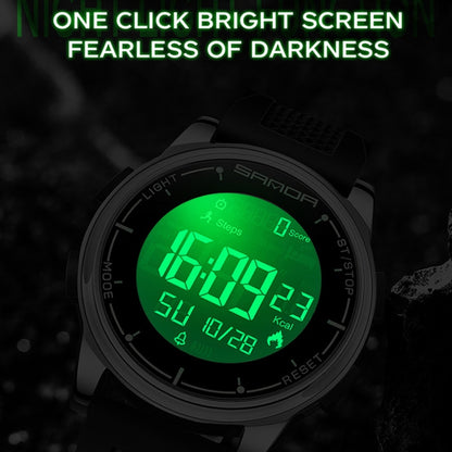 SANDA Student Sports Watch Calorie Counting Electronic Watch Sleep Monitoring Smart Watch(Black) - Silicone Strap Watches by SANDA | Online Shopping South Africa | PMC Jewellery | Buy Now Pay Later Mobicred