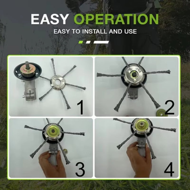Steel Wire Weeding Wheel Twisted Wire Weeding Disc Mower Blade Accessories, Spec: 3-heads - Lawn Mower, Saws & Accessories by PMC TechLife | Online Shopping South Africa | PMC TechLife | Buy Now Pay Later Mobicred