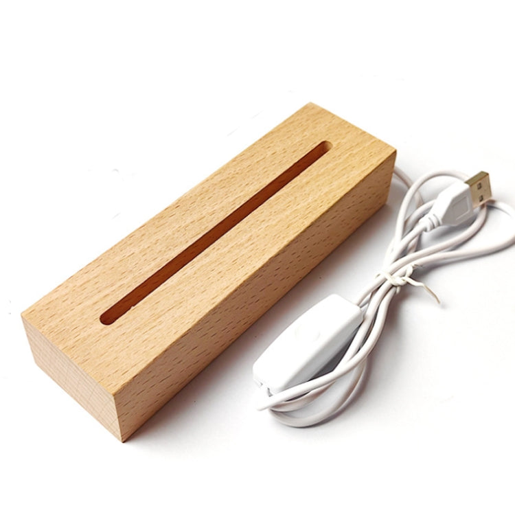 LED Light Solid Wood Luminous Base for Resin Art Acrylic Glass Lights Rectangular 18cm(Warm Light) - free shipping - PMc TechLife - Order now!