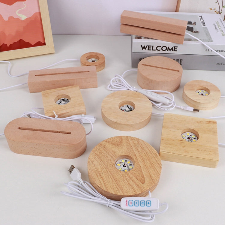 LED Light Solid Wood Luminous Base for Resin Art Acrylic Glass Lights Rectangular Slot 20cm(Warm Light) - free shipping - PMc TechLife - Order now!