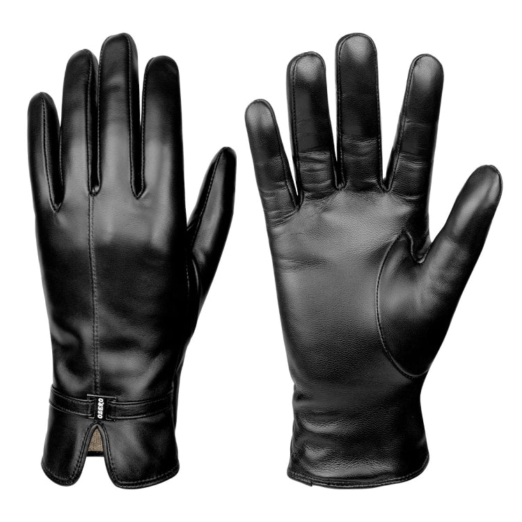 Women Sheepskin Wool Fleece Lined Windproof Warm Gloves Touchscreen Thick Snow Driving Gloves, Size: XL(Black) - Full Finger Gloves by PMC TechLife | Online Shopping South Africa | PMC TechLife | Buy Now Pay Later Mobicred