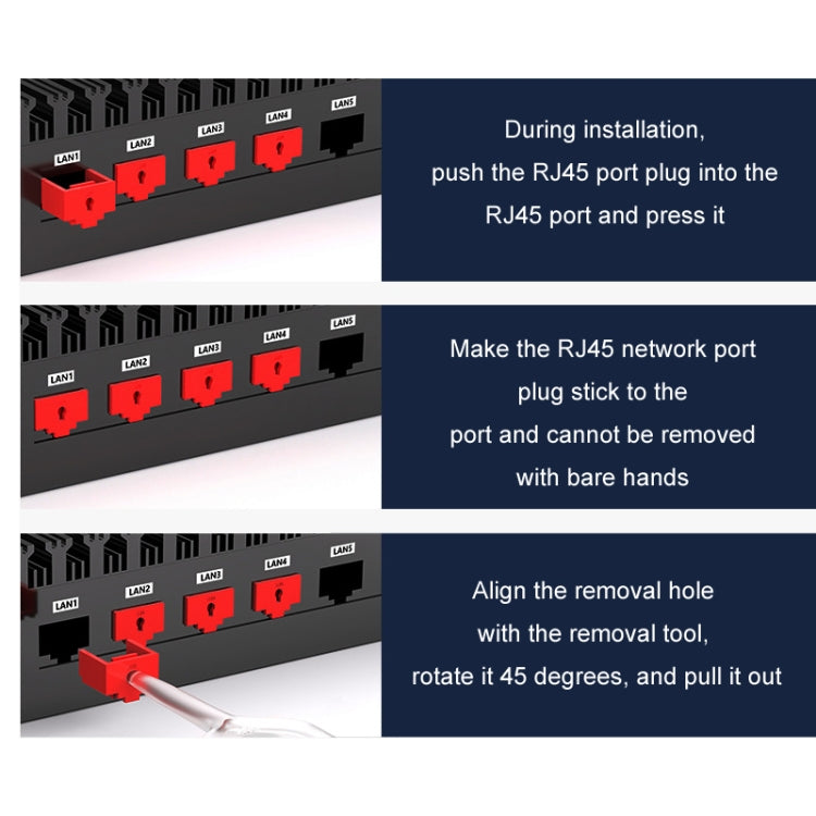 RJ45 Pport Anti-theft Lock Removable Dust Plug(Yellow 10 Plug+1 Key) - Anti-Dust Plugs by PMC TechLife | Online Shopping South Africa | PMC TechLife | Buy Now Pay Later Mobicred
