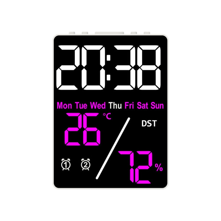 Multifunctional Temperature / Humidity Display Electronic Alarm Clock, Color: Rose Red White - free shipping - PMc TechLife - Order now!