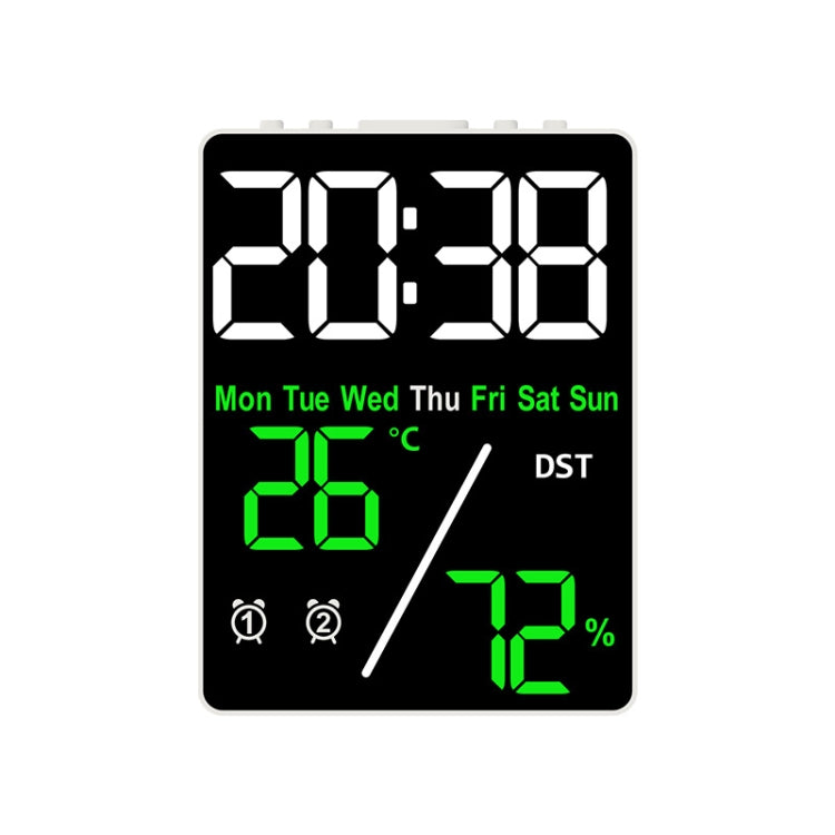 Multifunctional Temperature / Humidity Display Electronic Alarm Clock, Color: Green White - Alarm Clocks by PMc TechLife | Online Shopping South Africa | PMc TechLife | Buy Now Pay Later Mobicred