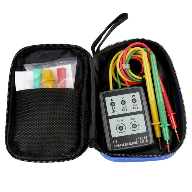 SP8030 3 Phase Alternating Current Phase Meter Phase Detector Rotation Tester Indicator Digital Phase-Order Indicator - Digital Multimeter by PMC TechLife | Online Shopping South Africa | PMC TechLife | Buy Now Pay Later Mobicred