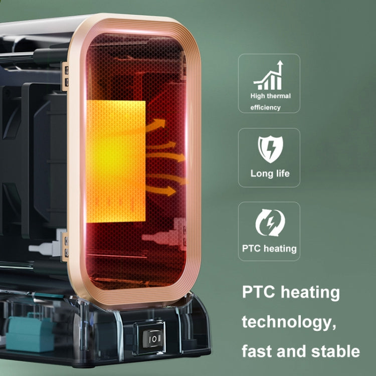 1000W High-power Household Heater Small Desktop Ceramic PTC Heating Heater, Spec: EU Plug(Black) - free shipping - PMC TechLife - Order now!