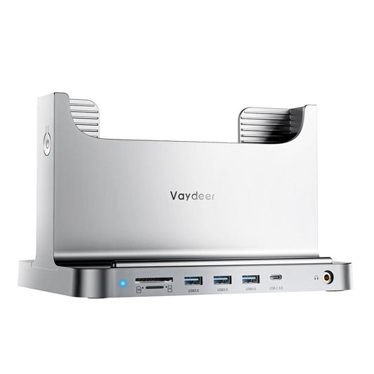 Vaydeer SZD011 For Mac Mini Desktop Computer Host Vertical Stand with Docking Station(Silver) - Host Bracket by Vaydeer | Online Shopping South Africa | PMC Jewellery | Buy Now Pay Later Mobicred