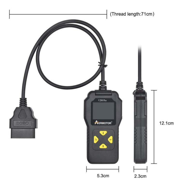 AERMOTOR V200PRO Car Troubleshooter Engine Inspection Scanner Readout Card ELM327 Battery Inspection Tool(Black) - free shipping - PMC TechLife - Order now!