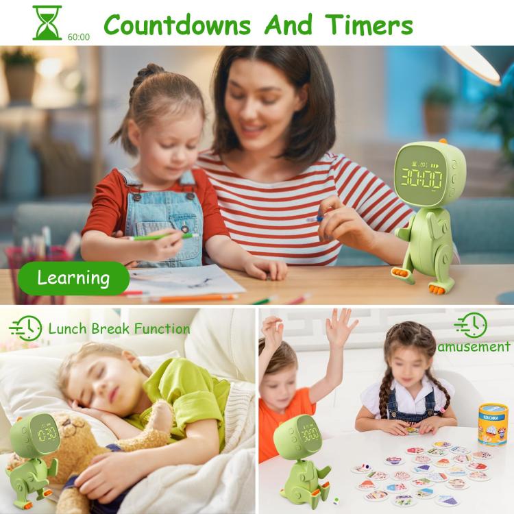 Cartoon Variety Dinosaur USB Charging LED Screen Timer Night Light Electronic Alarm Clock(Pink) - Alarm Clocks by PMc TechLife | Online Shopping South Africa | PMc TechLife | Buy Now Pay Later Mobicred