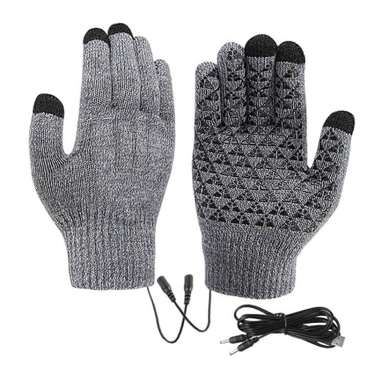 USB Heating Electric Warm Gloves Students Internet Writing Game Thickened Full Finger Knitted Heated Gloves, Size: Uniform(Gray) - Safety Gloves by PMC Jewellery | Online Shopping South Africa | PMC Jewellery | Buy Now Pay Later Mobicred