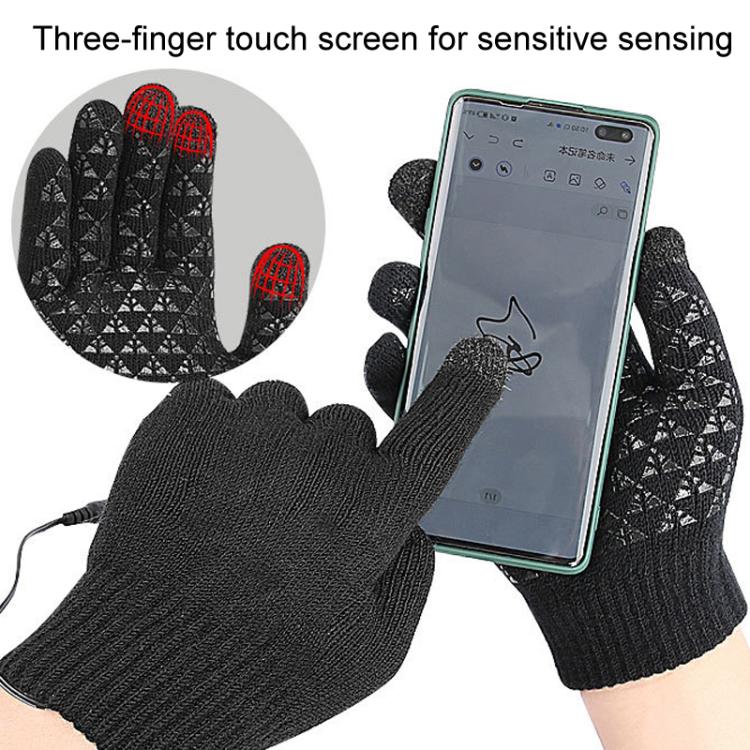 USB Heating Electric Warm Gloves Students Internet Writing Game Thickened Full Finger Knitted Heated Gloves, Size: Uniform(Gray) - Safety Gloves by PMC TechLife | Online Shopping South Africa | PMC TechLife | Buy Now Pay Later Mobicred