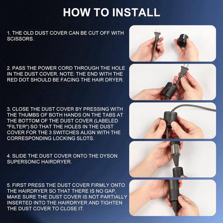 For Dyson HD01 / HD03 / HD08 / HD15 Hair Dryer Open Design Outer Filter Cover Replacement Parts(Black) - For Dyson Accessories by PMc TechLife | Online Shopping South Africa | PMc TechLife | Buy Now Pay Later Mobicred