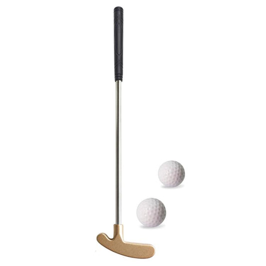 15.8cm Mini Golf Putter 304 Stainless Steel Putter With 2 Balls Gold - Golf Accessories by PMC Jewellery | Online Shopping South Africa | PMC Jewellery | Buy Now Pay Later Mobicred