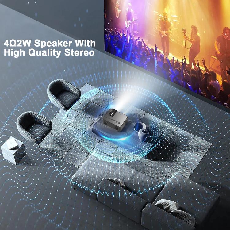 YT100 Suppor 1080P Mini Portable Projector WiFi Wireless Mirroring For IOS Android Smartphone(Black) - Mini Projector by PMC TechLife | Online Shopping South Africa | PMC TechLife | Buy Now Pay Later Mobicred