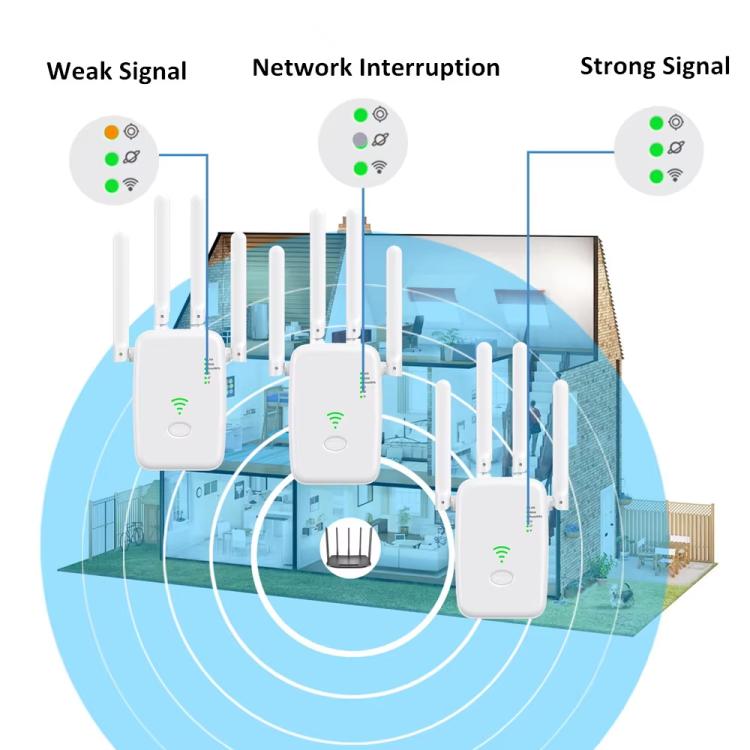 Urant U11 1200Mbps 2.4G&5.8G Wireless Repeater WiFi Signal Amplifier Support WPS Quick Setting UK Plug White - free shipping - PMC TechLife - Order now!