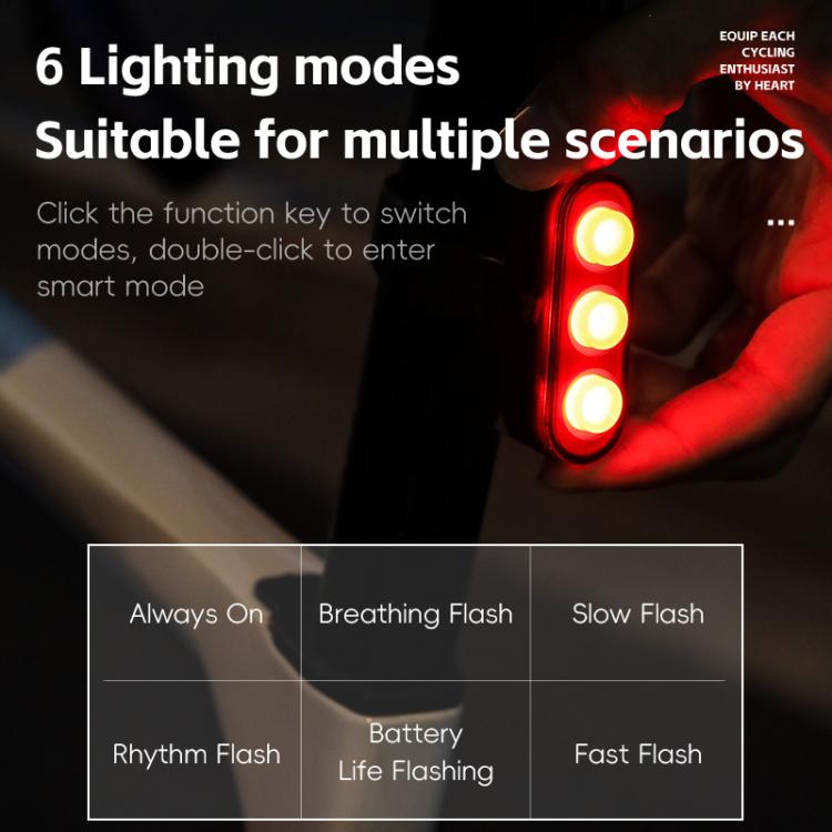 WEST BIKING Bicycle Night Riding Long Endurance Warning Brake Taillight, Style: Square Light Smart - free shipping - PMC TechLife - Order now!