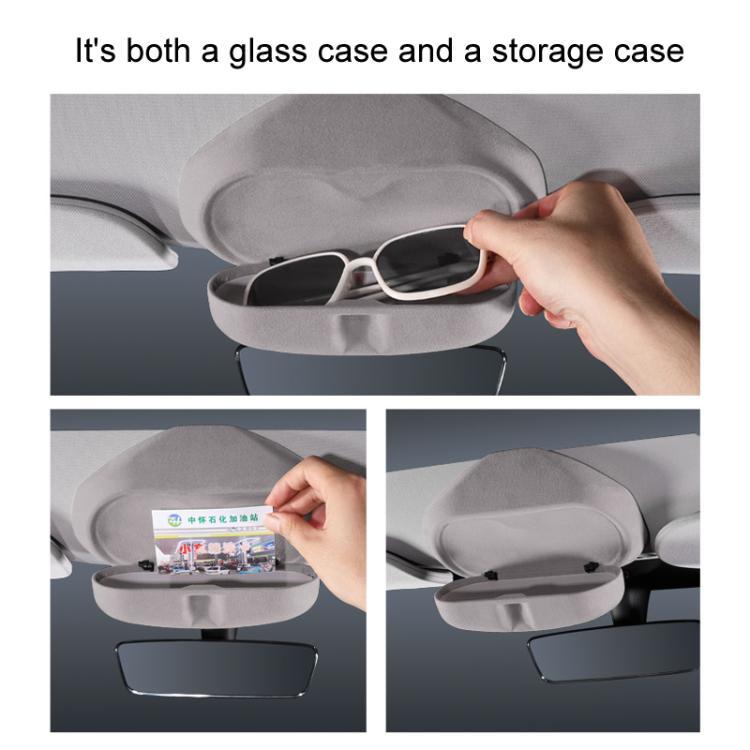 For Tesla Suede Leather Glasses Storage Box, Model: Model 3 Black - Sunglasses & Glasses Clips by PMc TechLife | Online Shopping South Africa | PMc TechLife | Buy Now Pay Later Mobicred