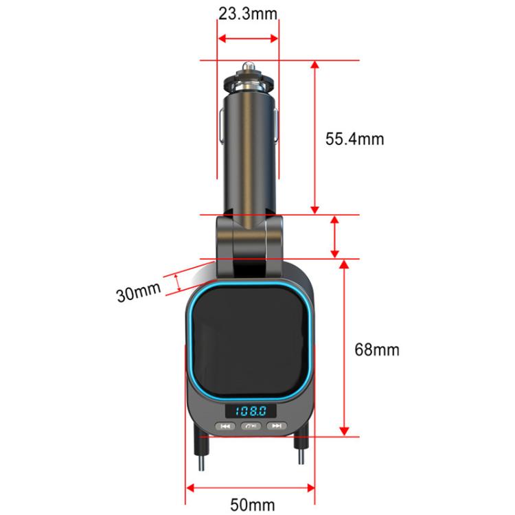 BC97 Dual Retractable Cable Car Charger Automobile Bluetooth MP3 Player - Car Charger by PMc TechLife | Online Shopping South Africa | PMc TechLife | Buy Now Pay Later Mobicred
