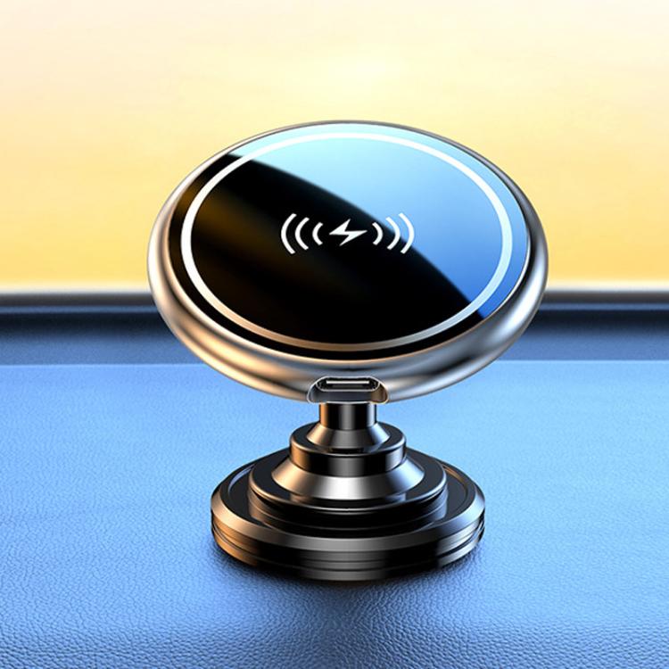 15W Car Magnetic Wireless Charging Phone Holder Alloy Base, Spec: Adhesive Silver - Wireless Charger Holders by PMc TechLife | Online Shopping South Africa | PMc TechLife | Buy Now Pay Later Mobicred