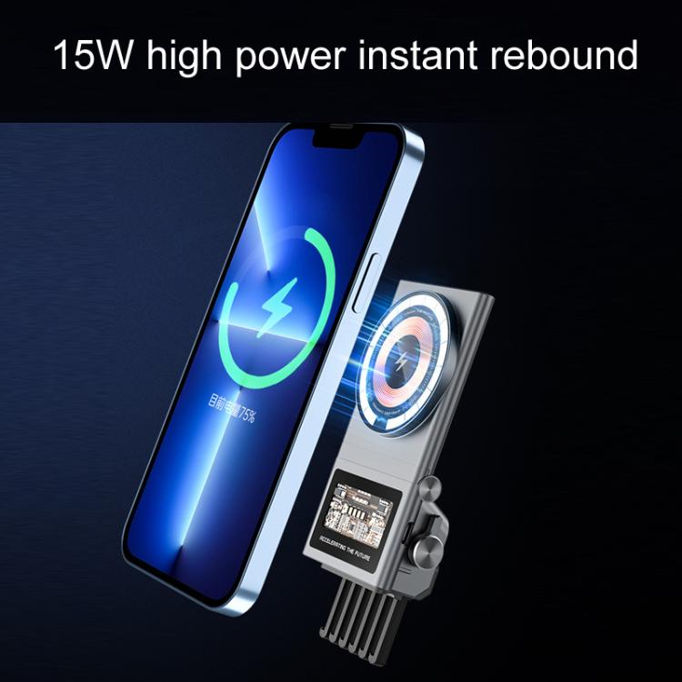 Car Air Outlet Intelligent Induction Wireless Charging Mobile Phone Holder(Gray) - Wireless Charger Holders by PMc TechLife | Online Shopping South Africa | PMc TechLife | Buy Now Pay Later Mobicred