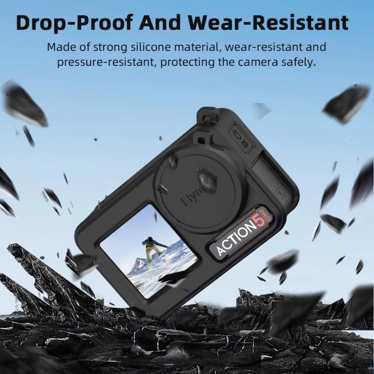 For DJI Osmo Action 3 / 4 / 5 Pro Flymile Silicone Cover Sport Camera Lens Drop Cases(Blue) - free shipping - PMC TechLife - Order now!