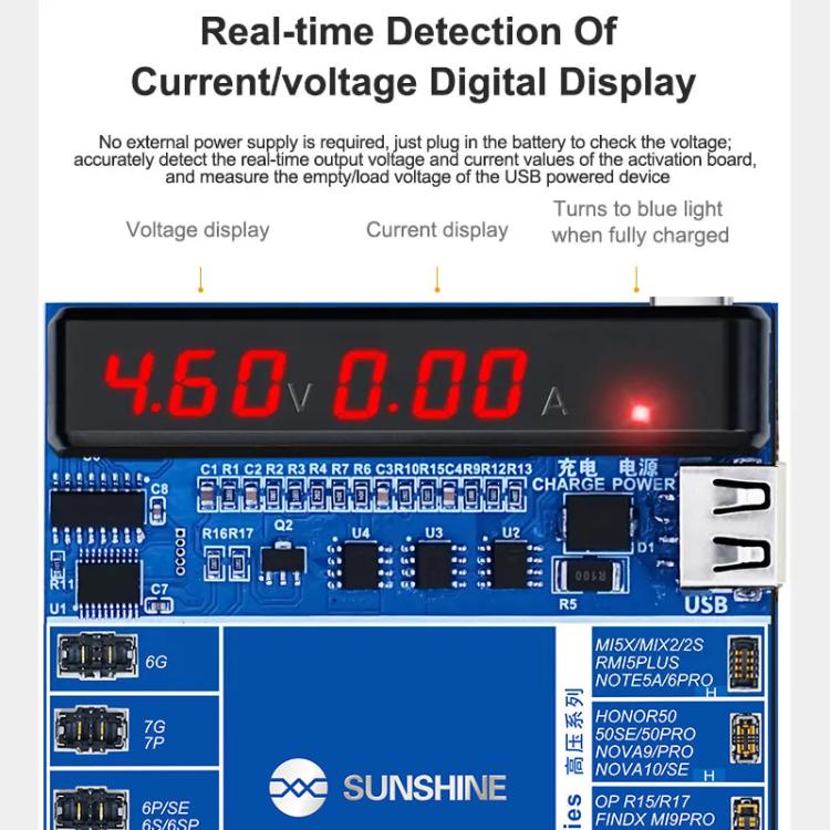 SUNSHINE SS-916 Ultra Charging Activation Fixture 5-9V Adaptive Voltage Support iPhone 16 Series and Android Models - Test Tools by SUNSHINE | Online Shopping South Africa | PMC TechLife | Buy Now Pay Later Mobicred