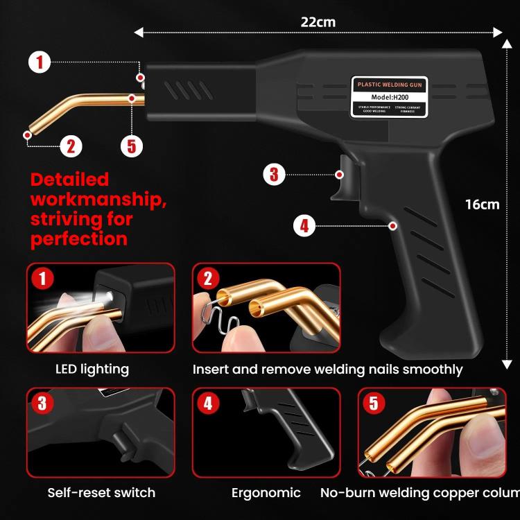 Rechargeable Car Bumper Plastic Repair Welding Machine, Specification: Black+400 Welding Nails - Hand Tool Sets by PMc TechLife | Online Shopping South Africa | PMc TechLife | Buy Now Pay Later Mobicred