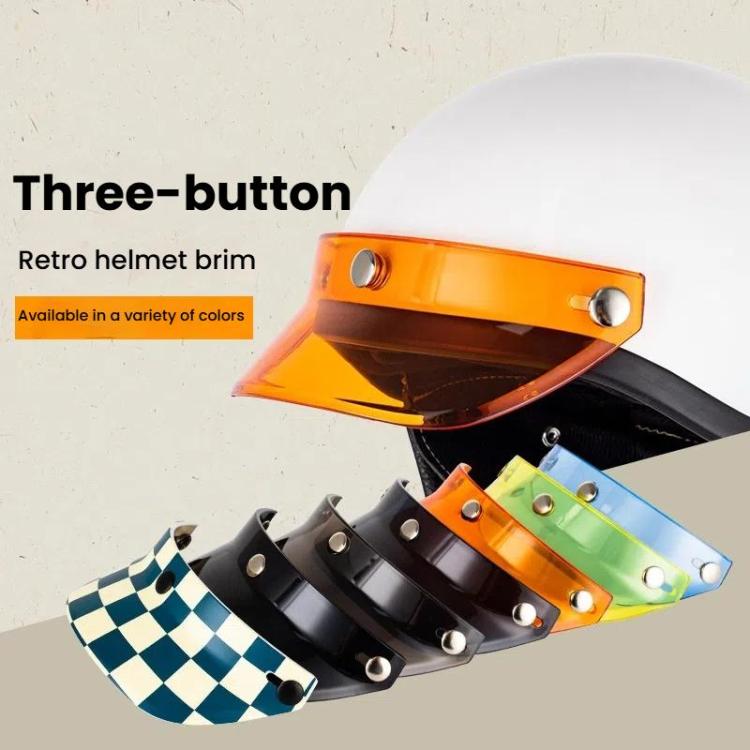Motorcycle Helmet Brim Retro 3-Button Helmet Visor Sunshade Protection Half Helmet Hat Brim(Dark Tea) - Helmets by PMc TechLife | Online Shopping South Africa | PMc TechLife | Buy Now Pay Later Mobicred