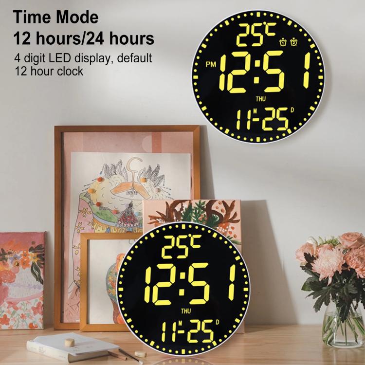 11.6-Inch RGB Wall Clock With Remote Control Multi-Functional Alarm Clock Bamboo+Bamboo - Wall Clock by PMc TechLife | Online Shopping South Africa | PMc TechLife | Buy Now Pay Later Mobicred
