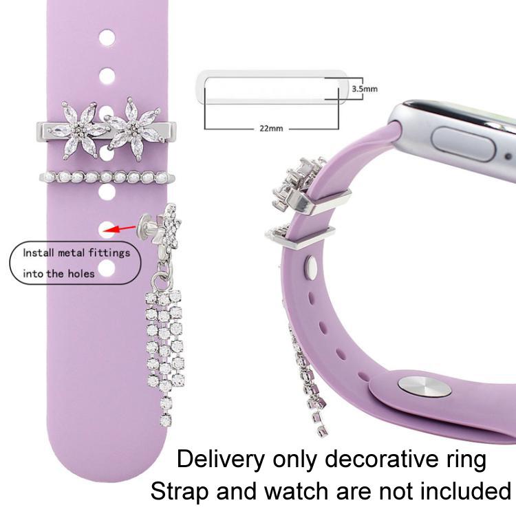 3pcs / Set 22mm Width Smart Watch Silicone Band Decorative Ring Metal Accessories, Style: 1 - Watch Decorations by PMC TechLife | Online Shopping South Africa | PMC TechLife | Buy Now Pay Later Mobicred