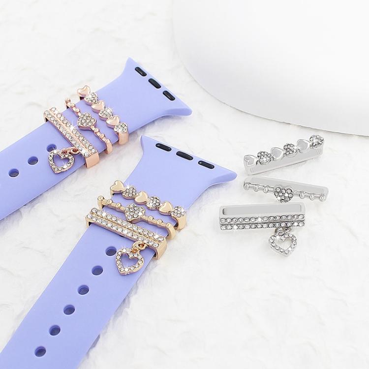 3pcs / Set 22mm Width Smart Watch Silicone Band Decorative Ring Metal Accessories, Style: 1 - Watch Decorations by PMC TechLife | Online Shopping South Africa | PMC TechLife | Buy Now Pay Later Mobicred