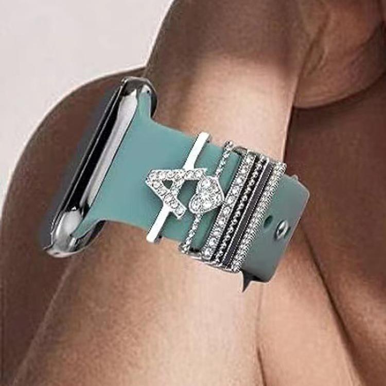 6pcs / Set Smart Watch Silicone Band Decorative Ring Metal Accessories, Size: A(Silver) - Watch Decorations by PMC TechLife | Online Shopping South Africa | PMC TechLife | Buy Now Pay Later Mobicred