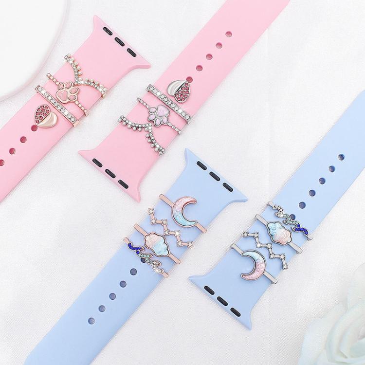 4pcs / Set 22mm Width Smart Watch Band Decorative Ring Metal Accessories, Style: 1 - Watch Decorations by PMC TechLife | Online Shopping South Africa | PMC TechLife | Buy Now Pay Later Mobicred