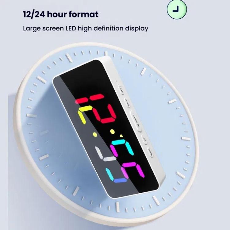 11 Colors Dynamic RGB Digital Alarm Clock 12/24H 6 Levels Brightness 2 Alarms Table Clock(White Shell) - Alarm Clocks by PMc TechLife | Online Shopping South Africa | PMc TechLife | Buy Now Pay Later Mobicred