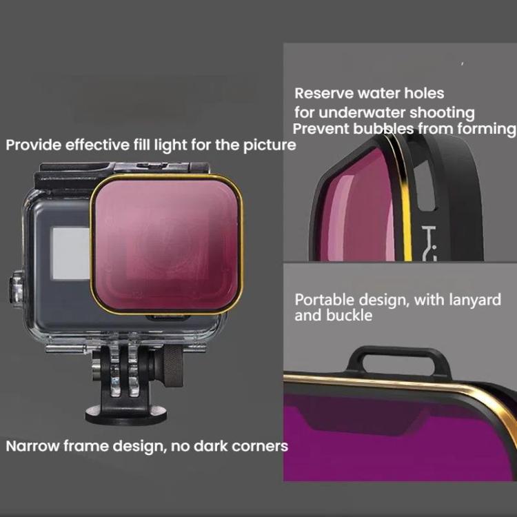 For GoPro 5/6 PGYTECH Deep Diving Snorkeling Filter Waterproof Case(Red) - free shipping - PMC TechLife - Order now!